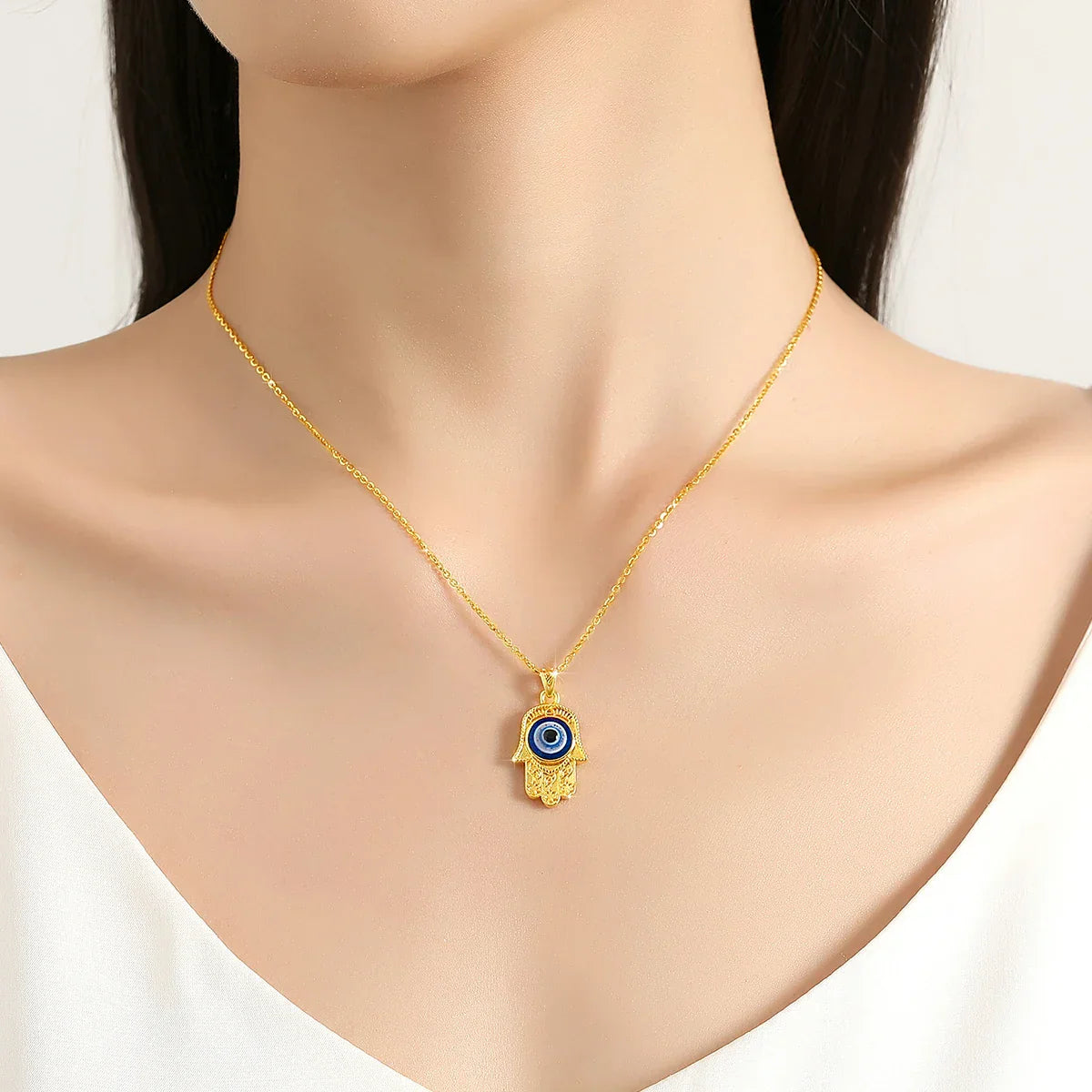 Fortuna Evil Eye 18K Gold Necklace