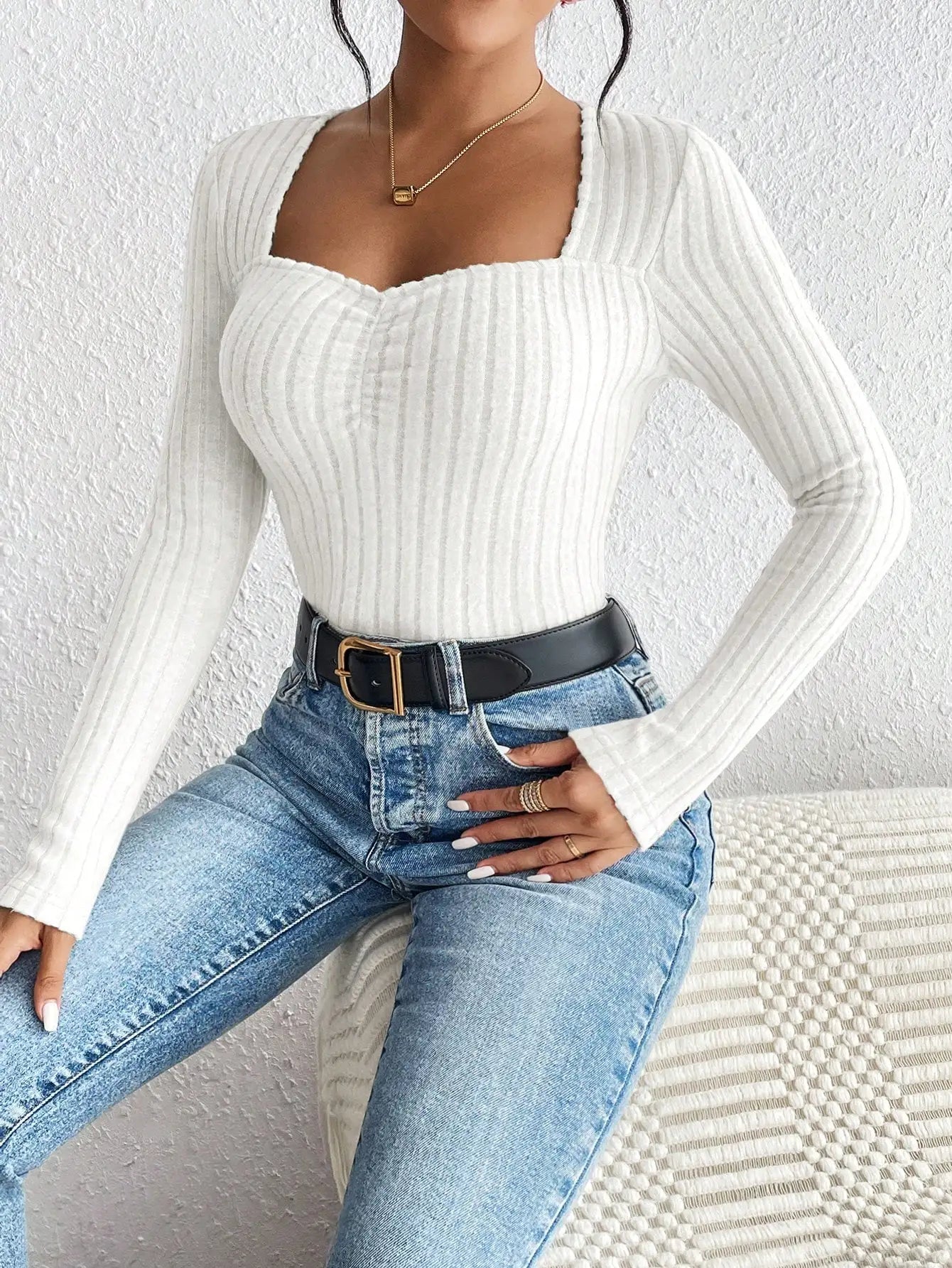Evelyn Long-sleeved Knit Top