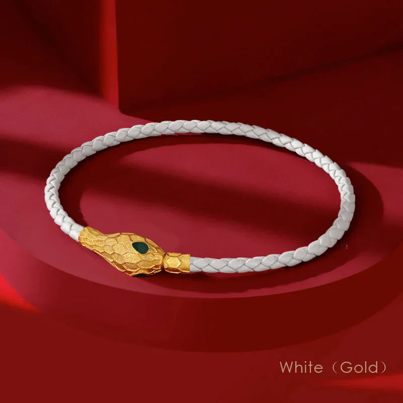 Aspis Viper Handwoven Leather Bracelet