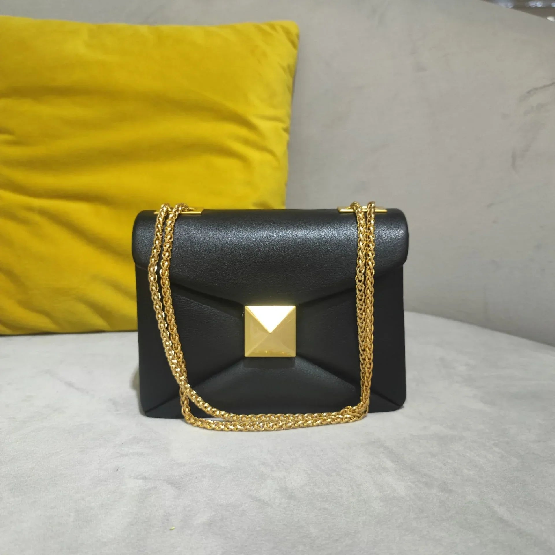 Luxe Rivet Leather Crossbody Bag