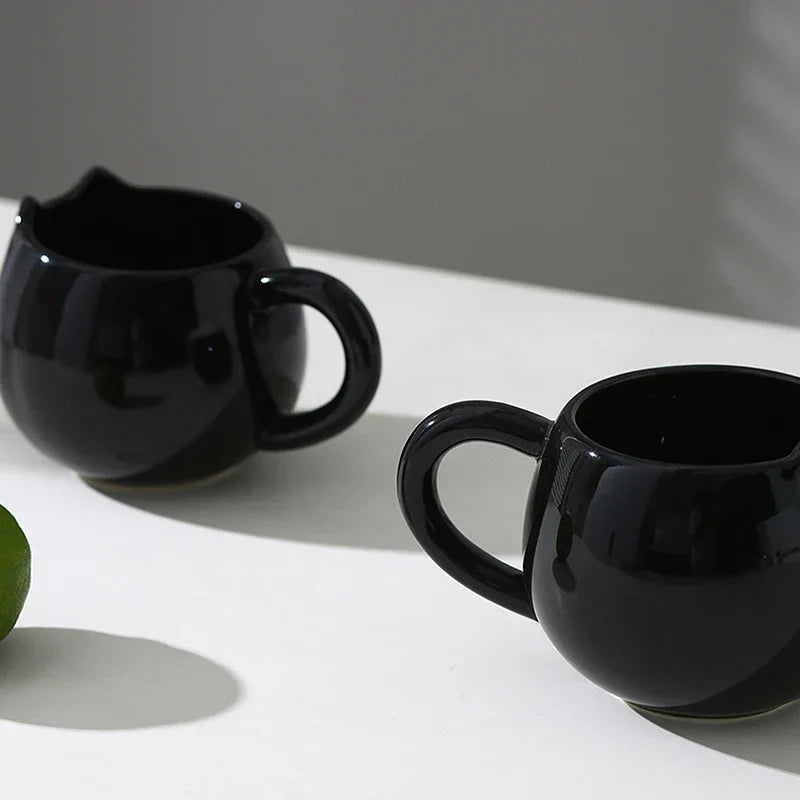 Midnight Cat Glazed Ceramic Mug