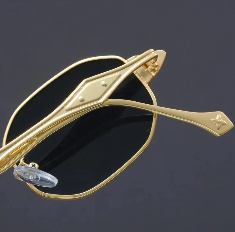 Aurelian Rectangular Metal Sunglasses