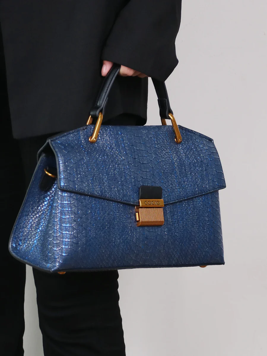 Lio Snake-Print Handbag